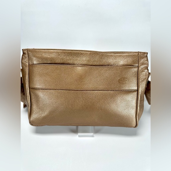 SAS Handbags - SAS Gold Metallic with Keychain Attachment hand Sewn Crossbody Leather